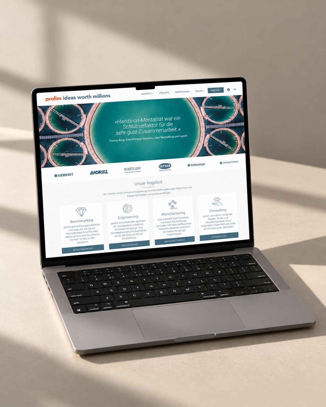 Portfolio Online auf Tour prolim engineering